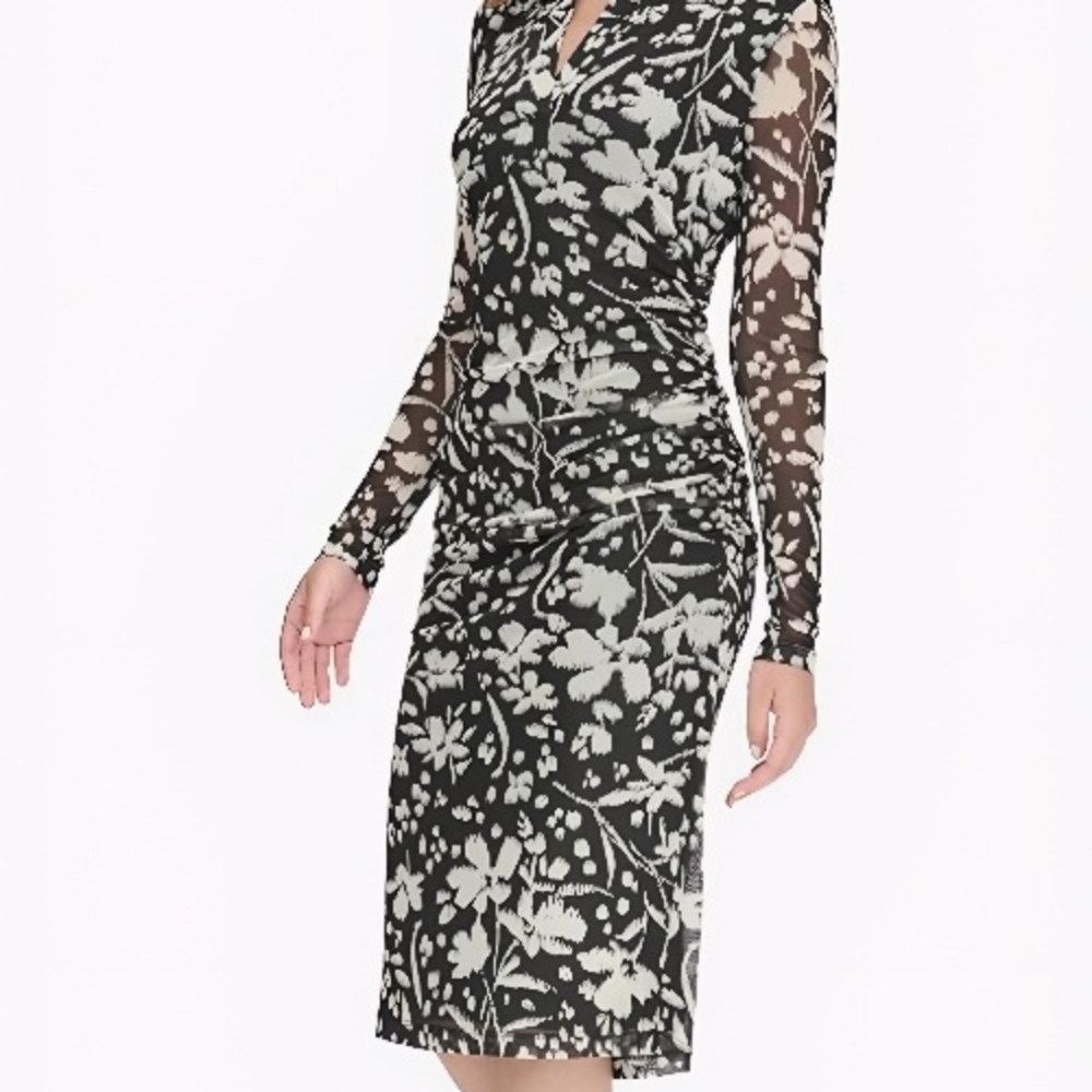 Tommy Hilfiger Black and White Long Sleeve Dress - Picture 3 of 10